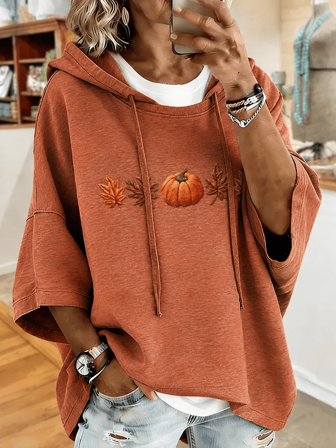 Women'S Casual Pumpkin Print Autumn Top