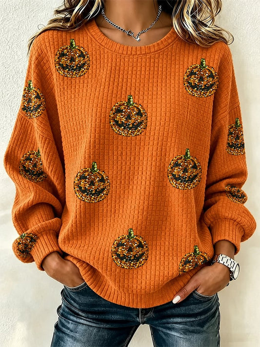 Women's Casual Autumn Printed Pullover Sweatshirt