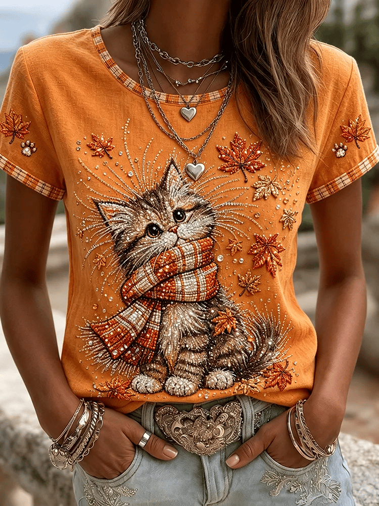 Women's Casual Autumn Printed T-Shirt
