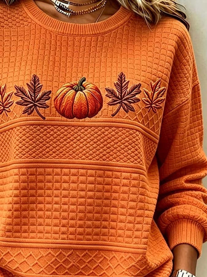 Women'S Casual Pumpkin Print Autumn Top