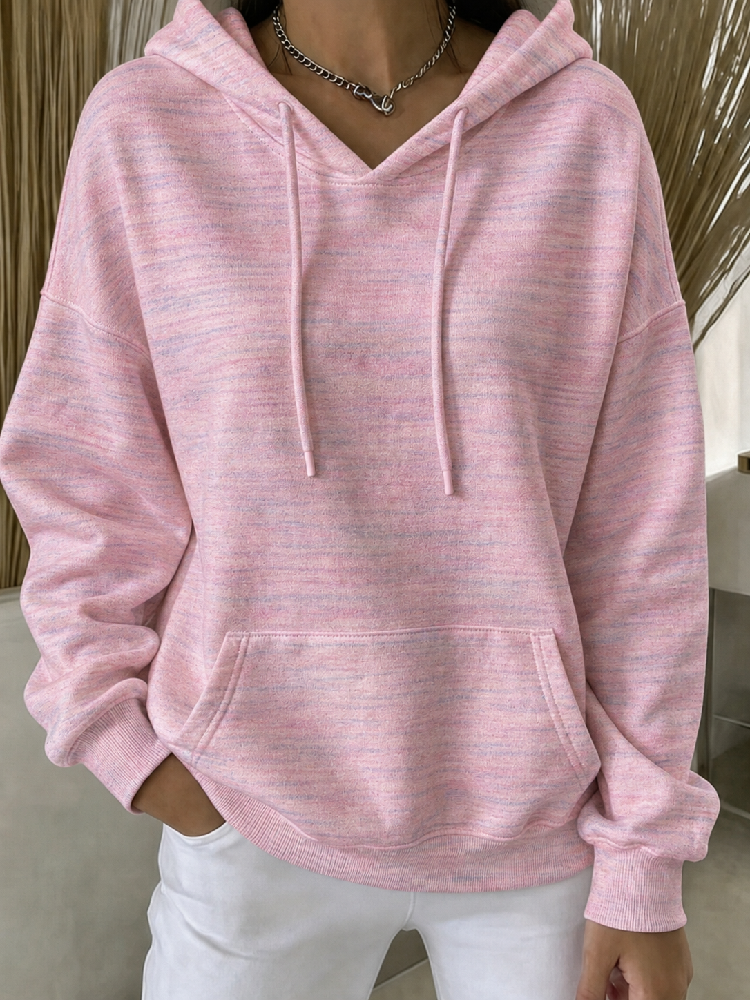 Women'S Pink gradient dyed hoodie