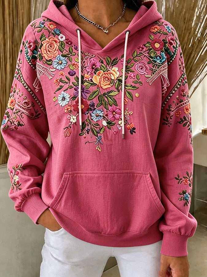 Women'S Breast Cancer Awareness Publicity Print Long Sleeved Hoodie