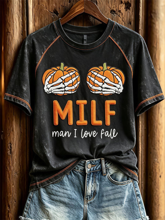 Women's Fall Funny Casual Graphic Print T-Shirt