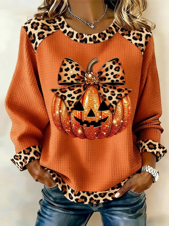 Women's Vintage Pumpkin Print Sweatshirt