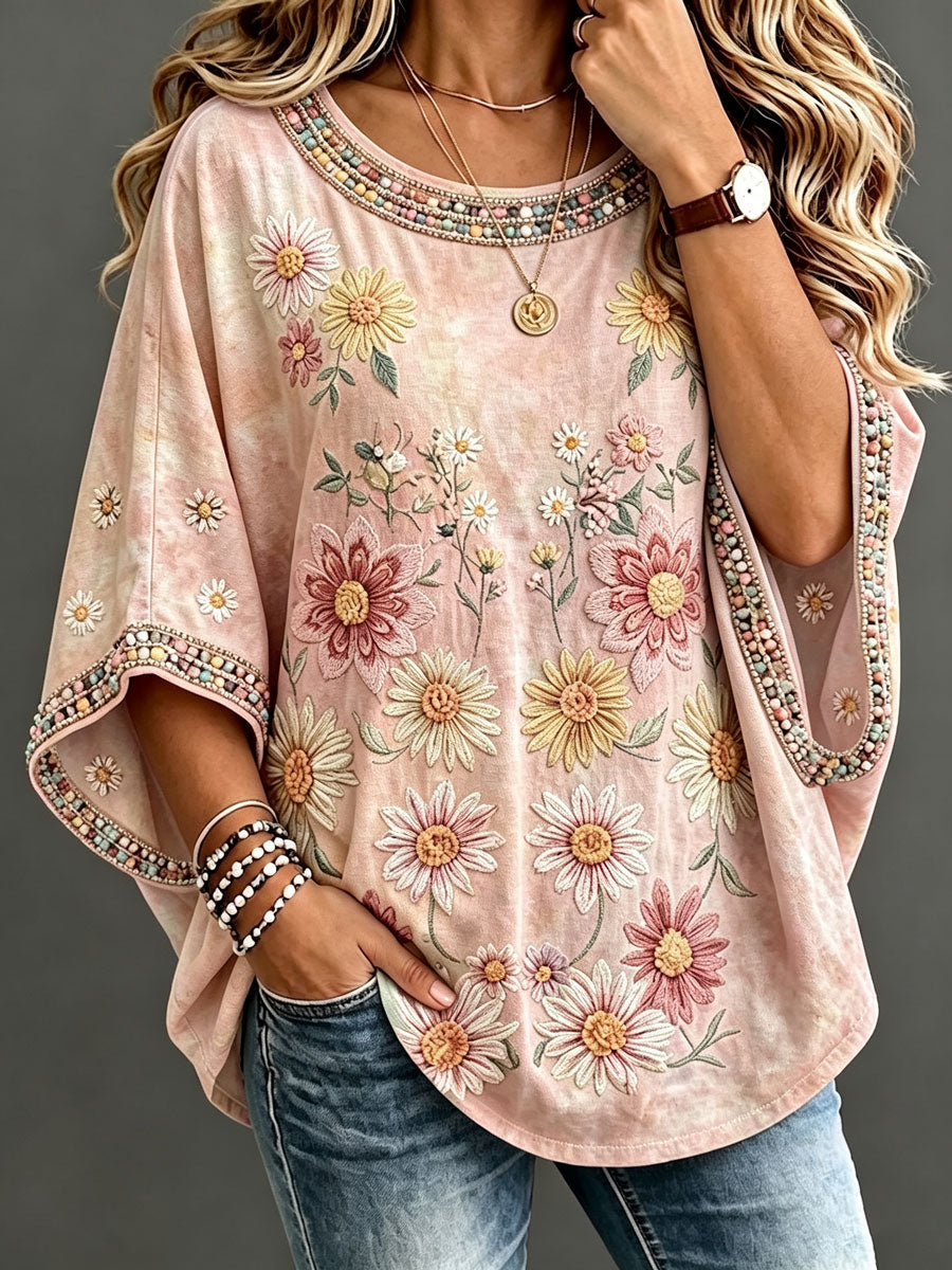 Women'S Retro Floral Casual Top