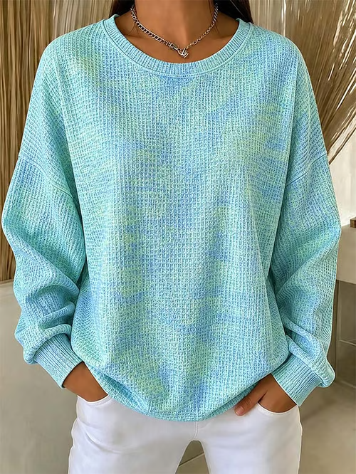 Women's Gradient Print Waffle Sweatshirt