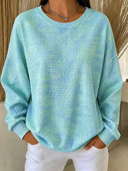 Women's Gradient Print Waffle Sweatshirt
