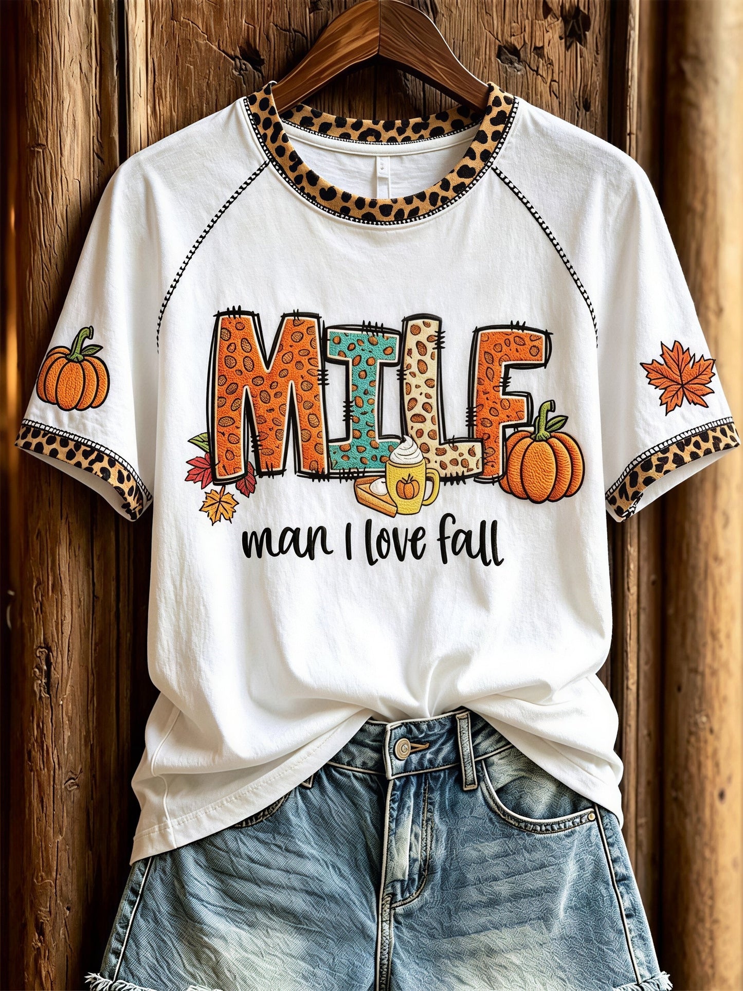 Women's Fall Funny Casual Graphic Print T-Shirt