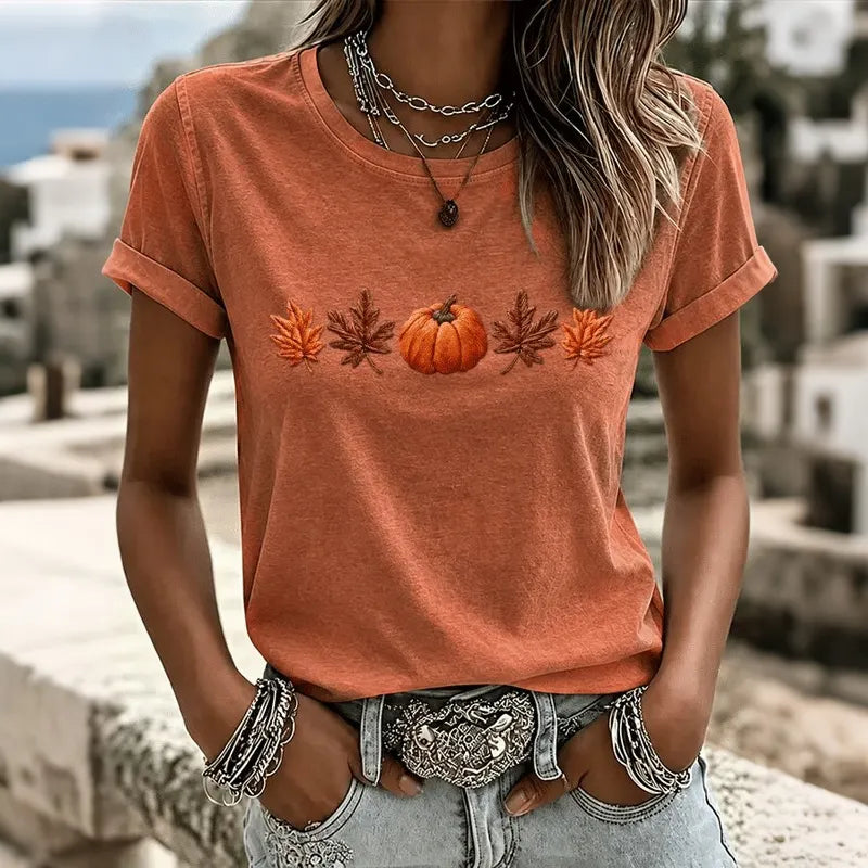 Women's Casual Pumpkin Print Autumn Top