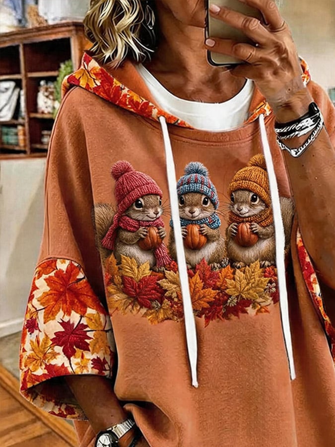 Women's Casual Print Hoodie