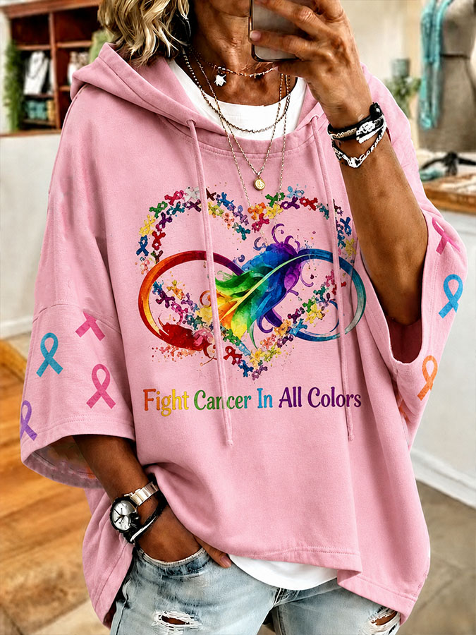 Women'S Casual Loose Hooded Sweatshirt