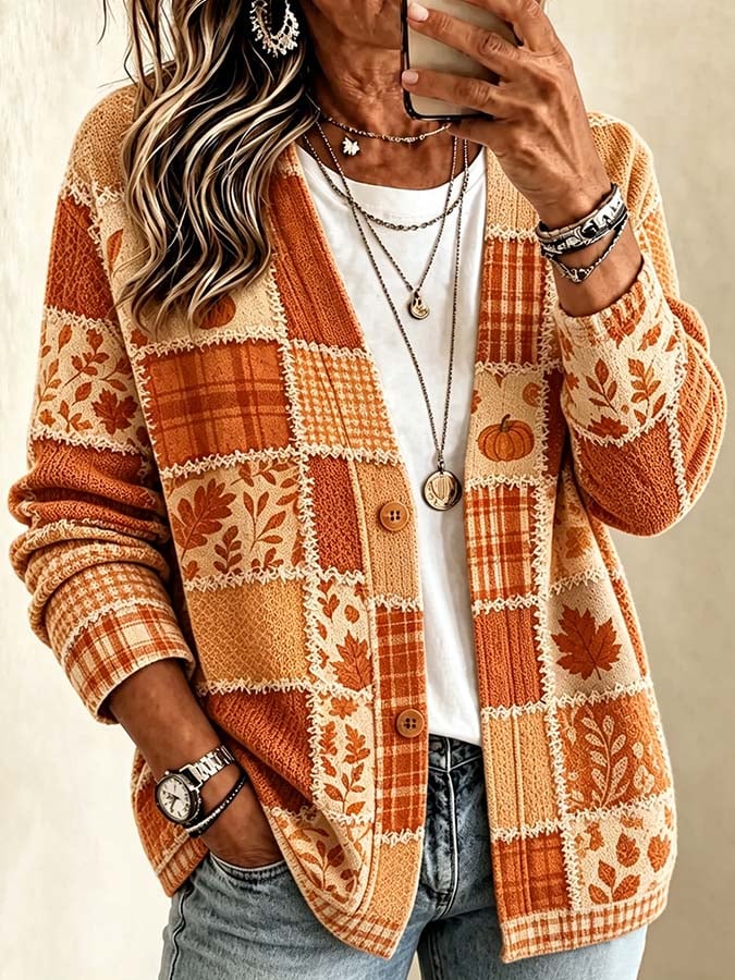 Women'S Casual Printed Cardigan