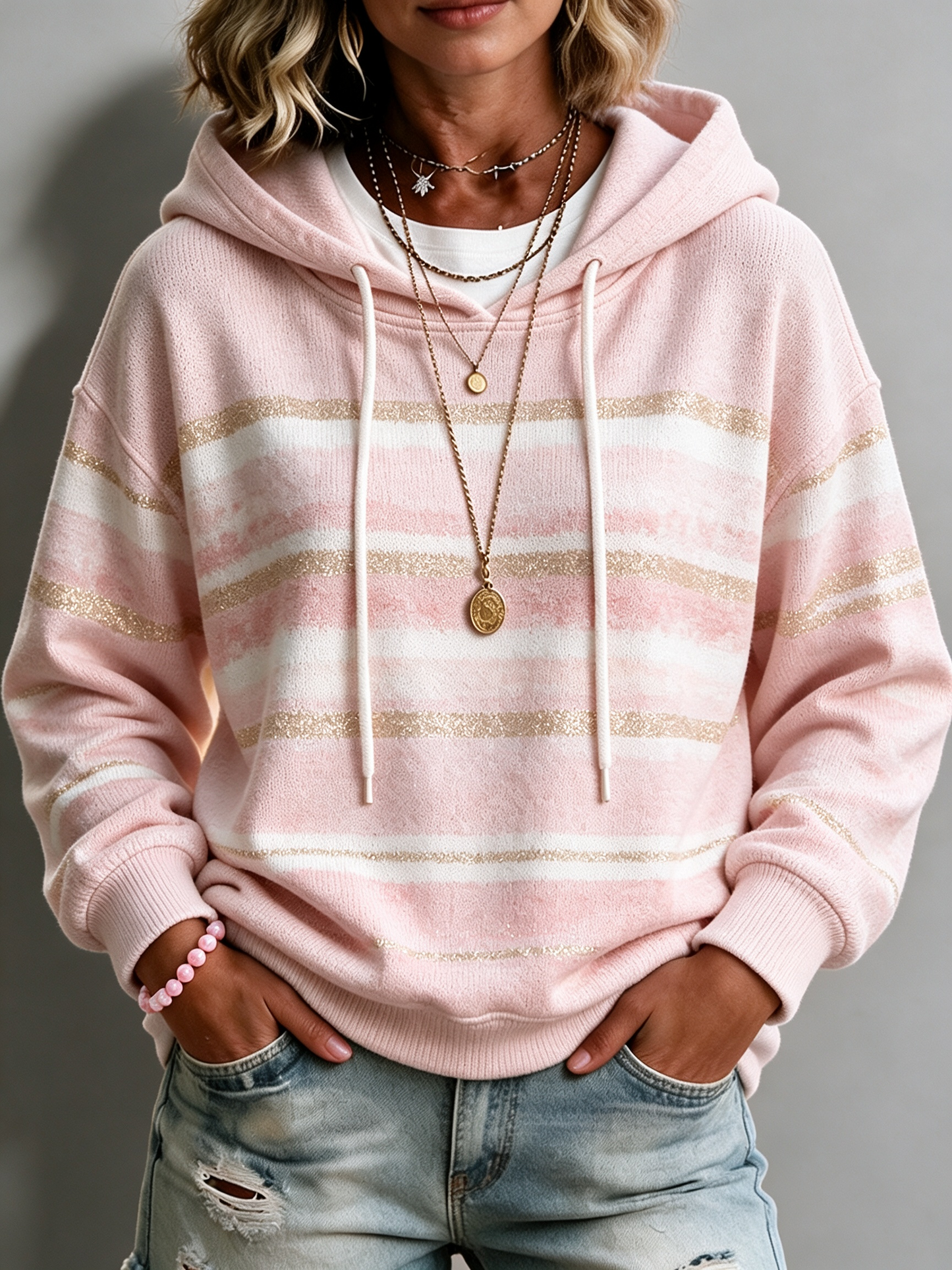 Women's Pink gradient dyed hoodie