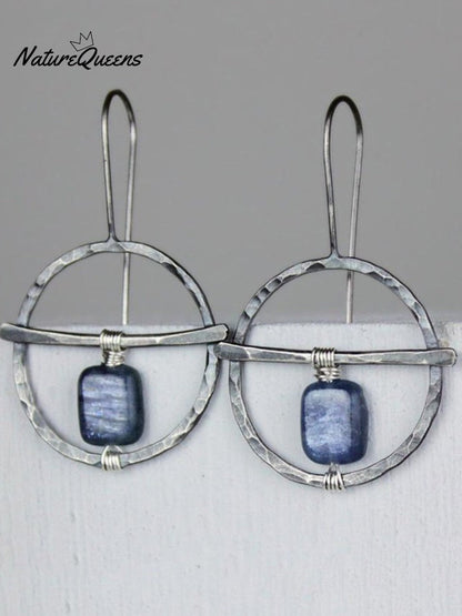 Women's Vintage Hand Wrapped Natural Lapis Lazuli Earrings