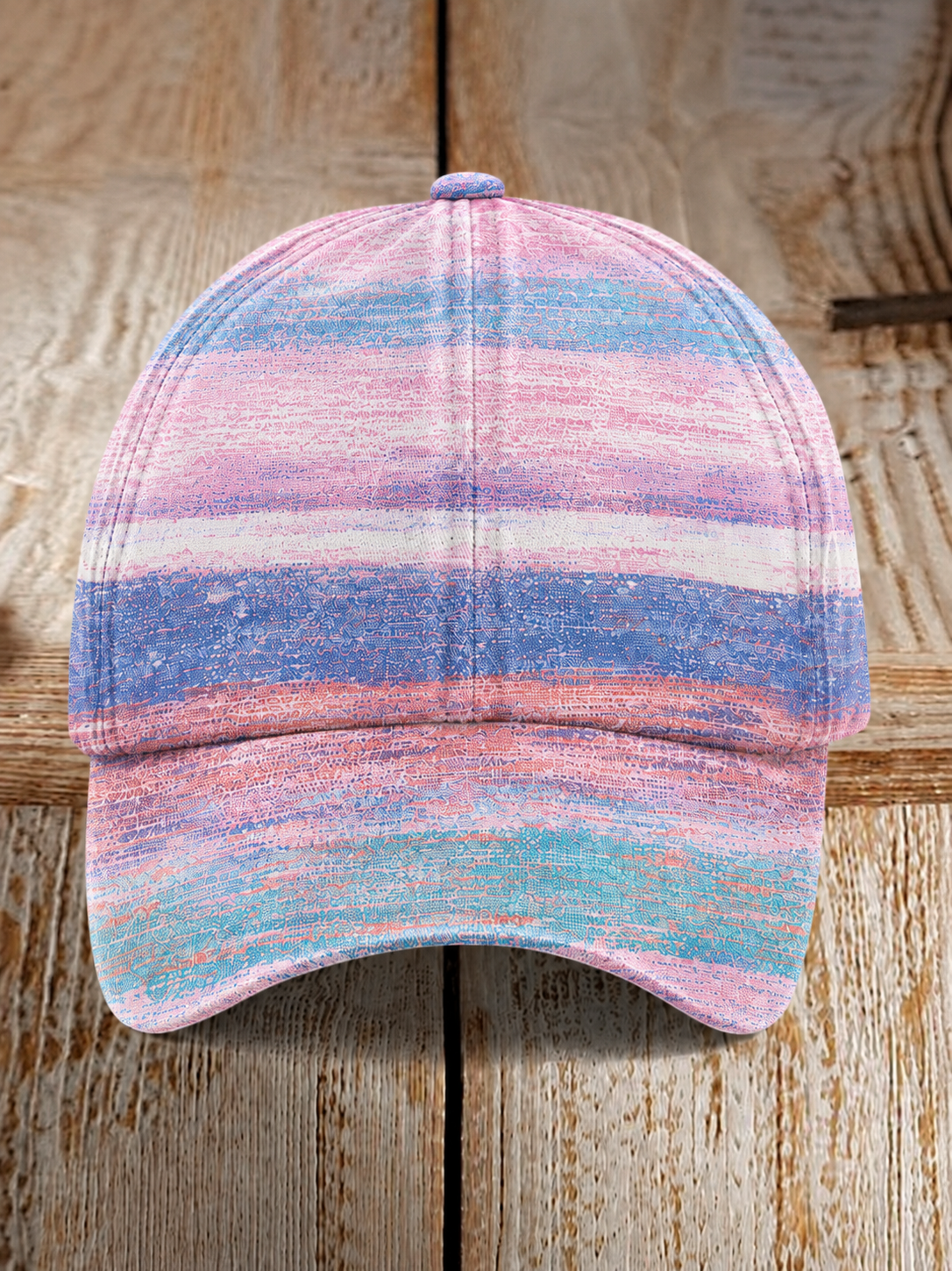 Unisex Pink Gradient Print Breast Cancer Awareness Support Hat