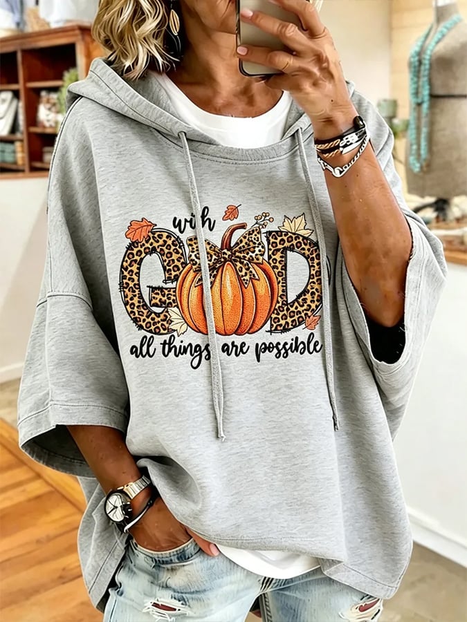 Women's God Is So Good Print Hooded Sweatshirt