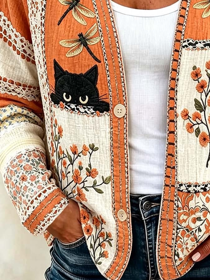 Women'S Casual Printed Cardigan