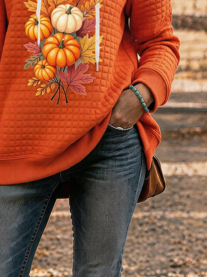Women's Casual Autumn Printed Hooded Sweatshirt