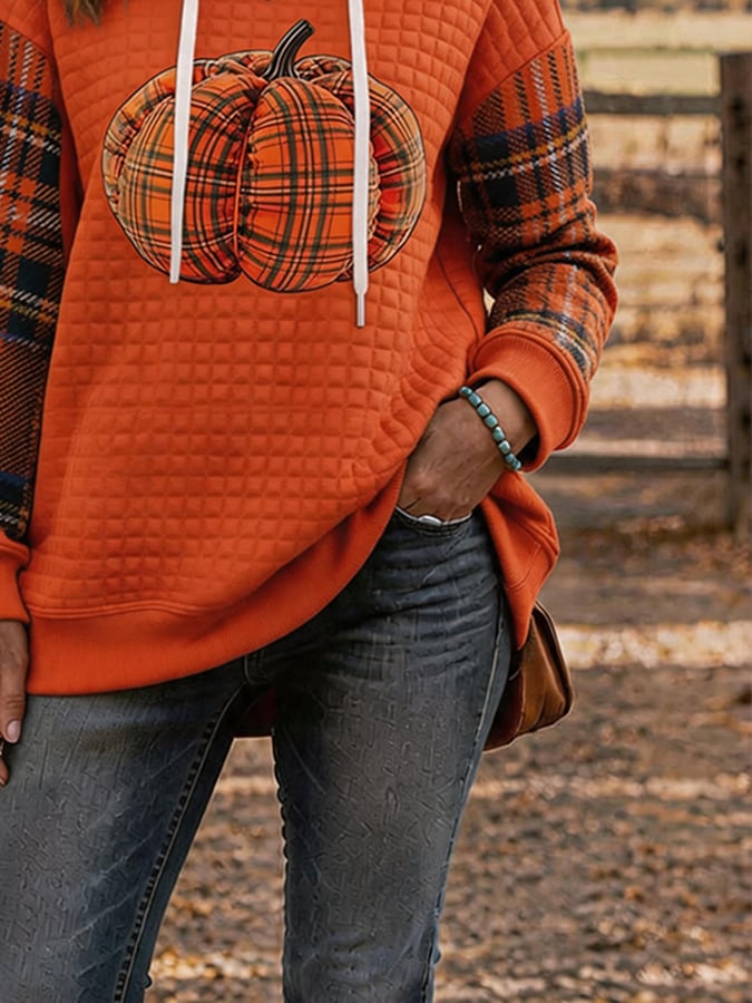 Women's Casual Autumn Printed Hooded Sweatshirt