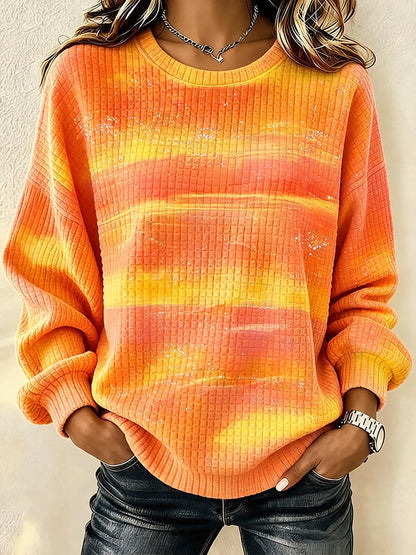 Women's Casual Autumn Printed Pullover Sweatshirt