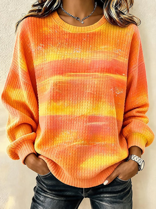 Women's Casual Autumn Printed Pullover Sweatshirt