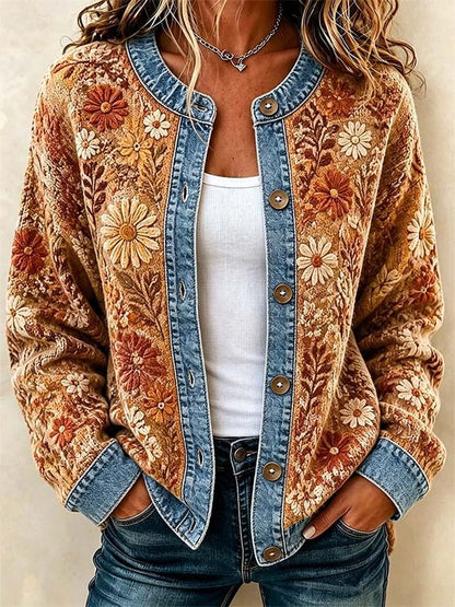 Women'S Casual Maple Leaf Knit Cardigan