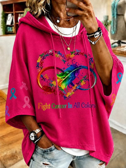 Women'S Casual Loose Hooded Sweatshirt
