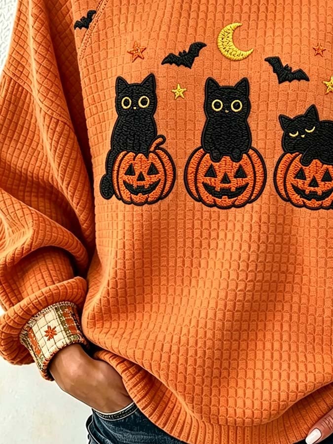 Women'S Casual Pumpkin Print Autumn Top