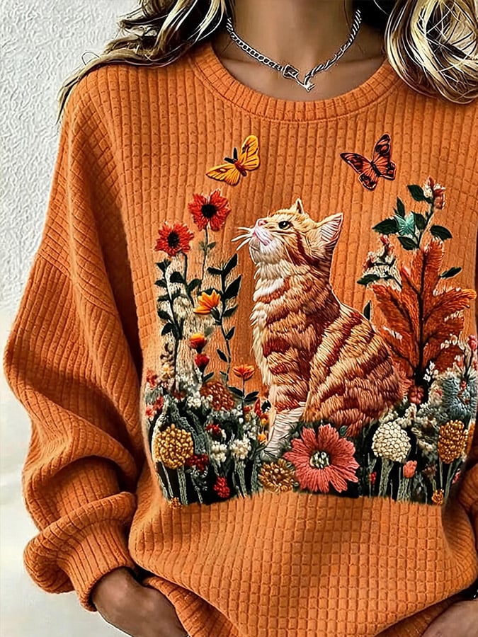 Women's Casual  Print Pullover Sweatshirt