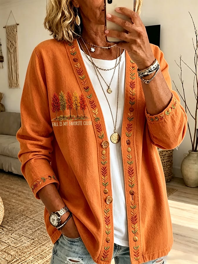Women's Casual Printed Cardigan
