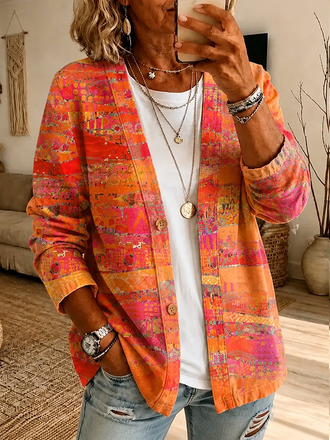 Women's Autumn Printed Cardigan