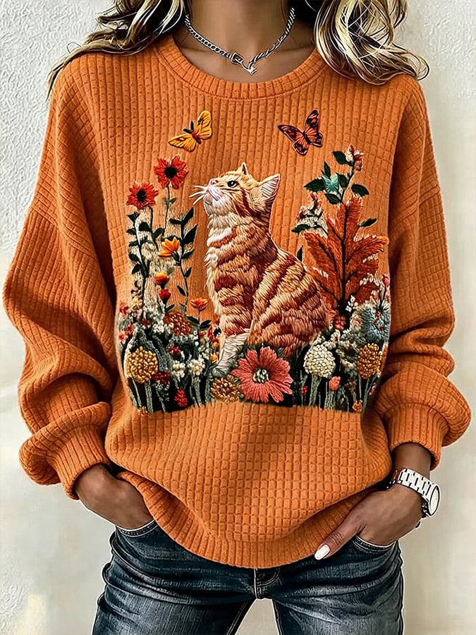Women's Casual  Print Pullover Sweatshirt