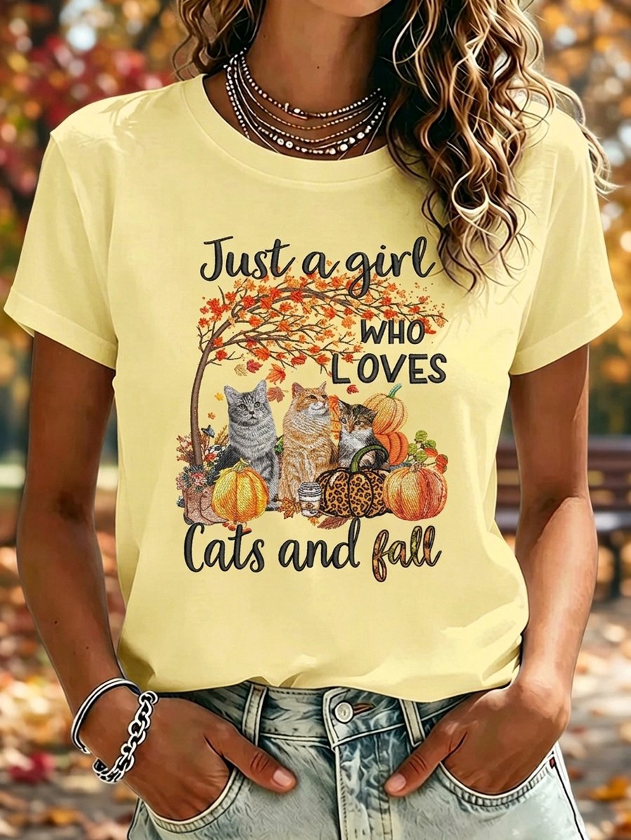 Women's Autumn Holiday Short-Sleeve T-Shirt