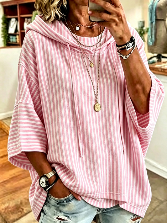 Women'S Casual Loose Hooded Sweatshirt