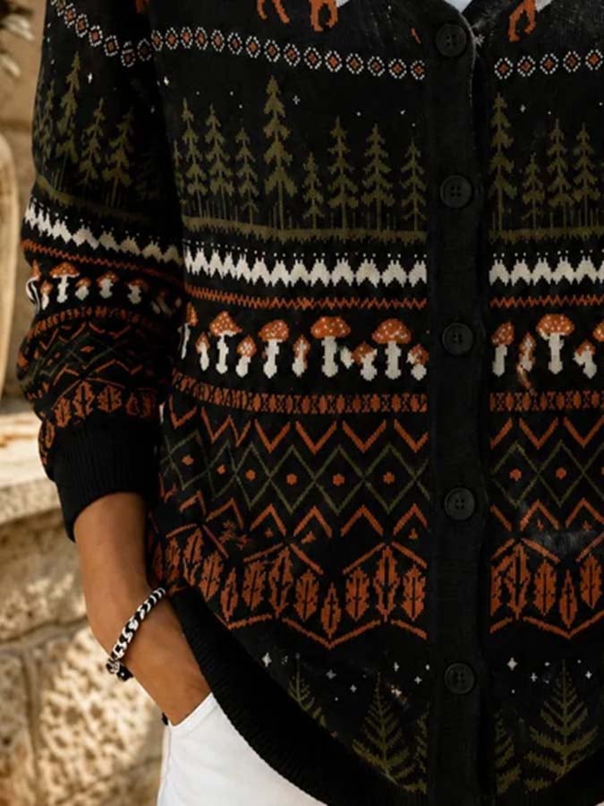 Women'S Casual Printed Cardigan