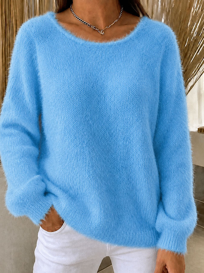 Women'S Solid Color Multi-Color Solid Color Long Sleeved Thin Sweater Top