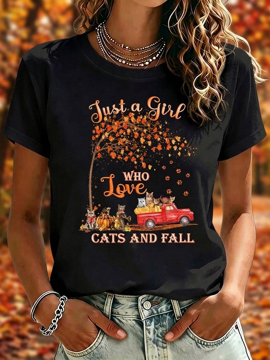 Women's Autumn Holiday Short-Sleeve T-Shirt