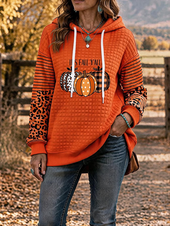 Women's Casual Autumn Printed Hooded Sweatshirt