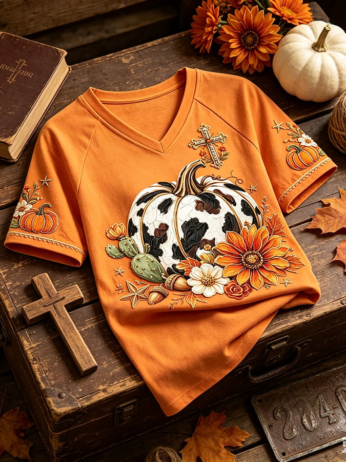 Women's Fall Casual Faith Graphic Print T-Shirt
