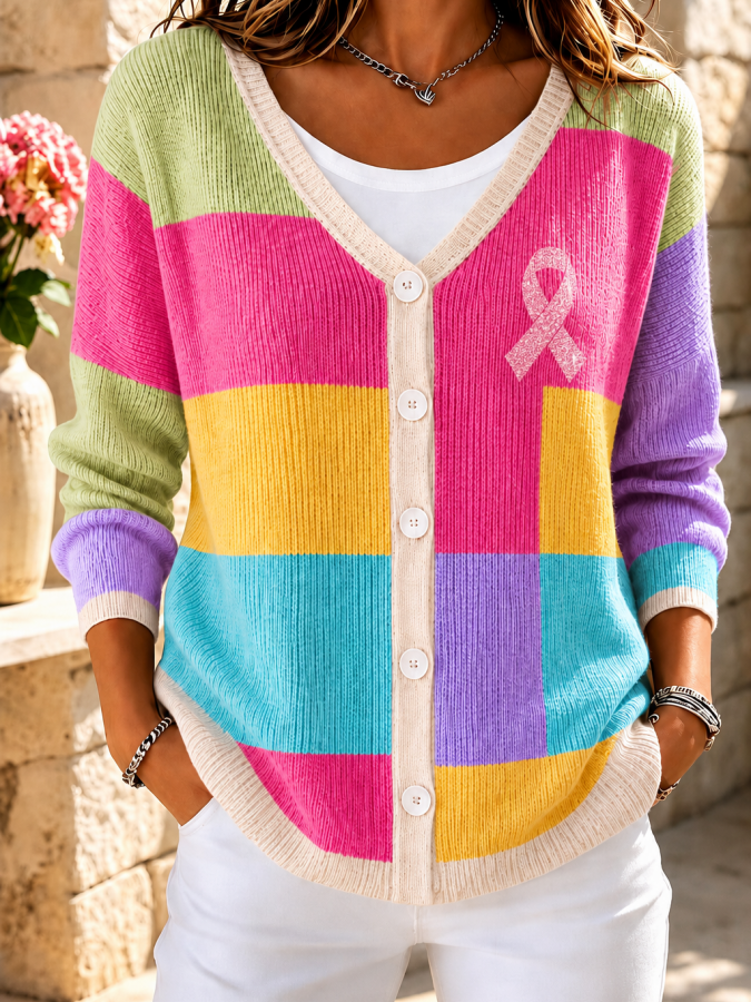 Women'S Long Sleeved Pattern Casual Cardigan