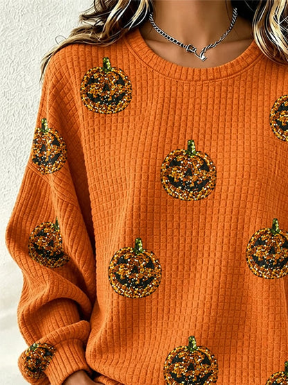 Women's Casual Autumn Printed Pullover Sweatshirt