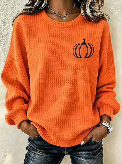 Women's Casual Autumn Printed Pullover Sweatshirt