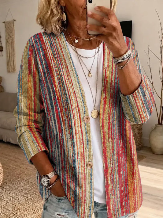 Women's Autumn/Winter Gradient Print Cardigan