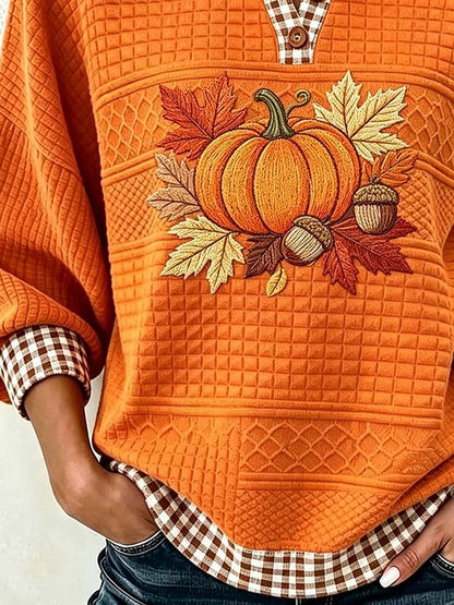 Women'S Casual Pumpkin Print Autumn Top