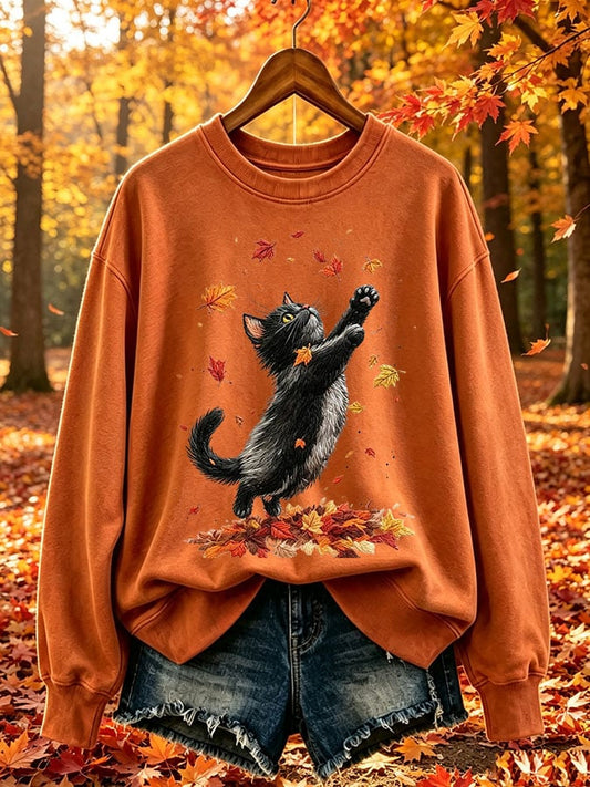 Women's Casual Printed Long-Sleeve Sweatshirt