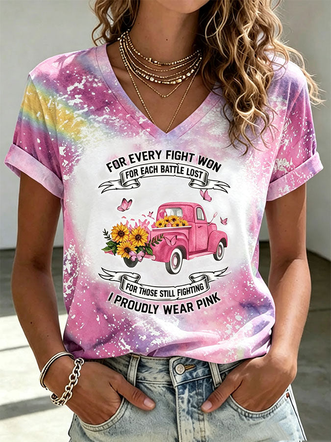 Women'S Breast Cancer Print Short-Sleeve T-Shirt