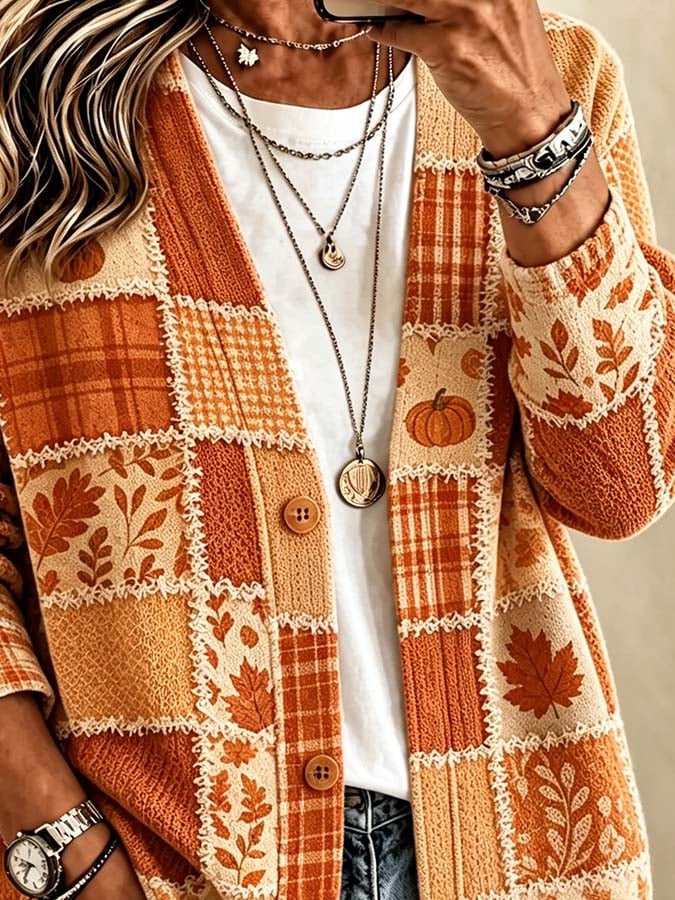 Women'S Casual Printed Cardigan