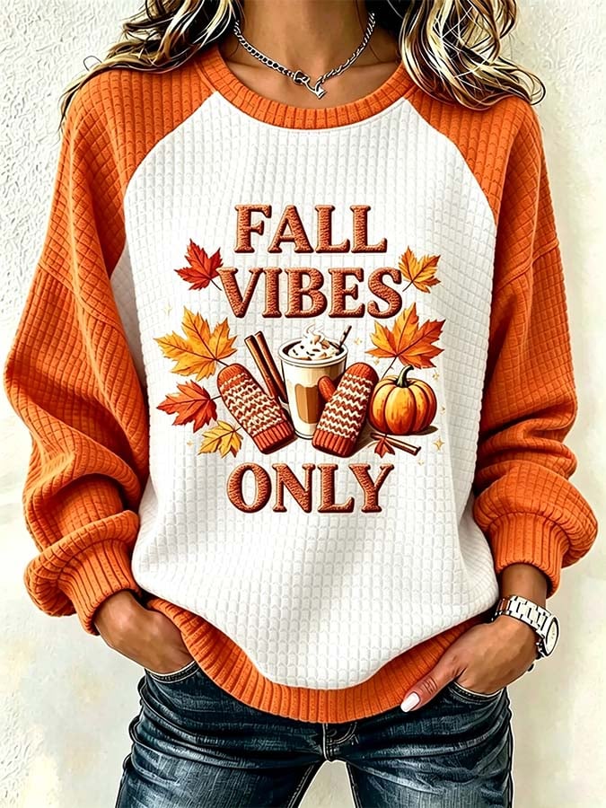 Women'S Casual Pumpkin Print Autumn Top