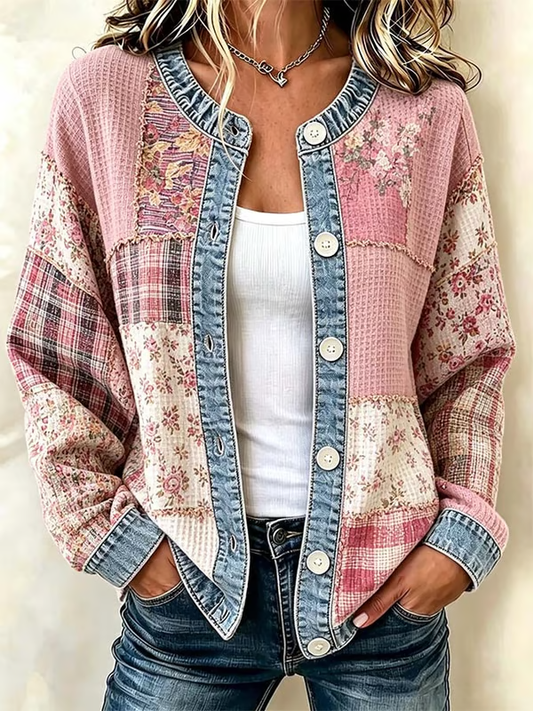 Women's Casual Floral Knitted Cardigan Top