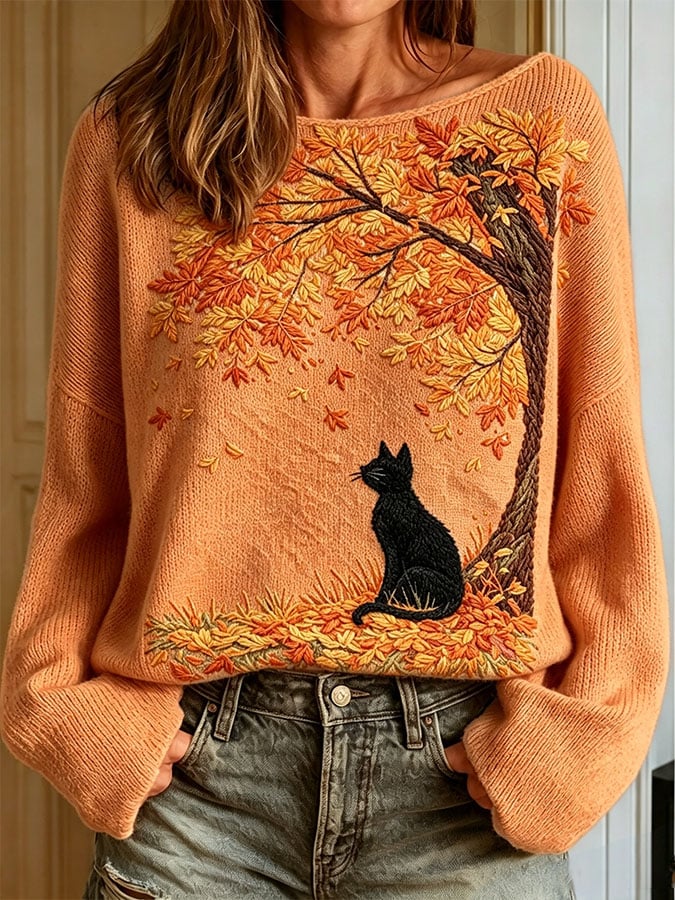 Women's Casual Printed Knit Top